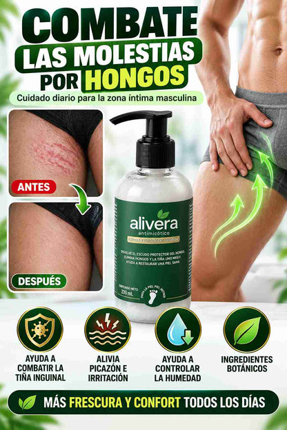 Jabón Antifúngico Alivera® Anti Tiña Inguinal - Formula natural para hongos en la piel.