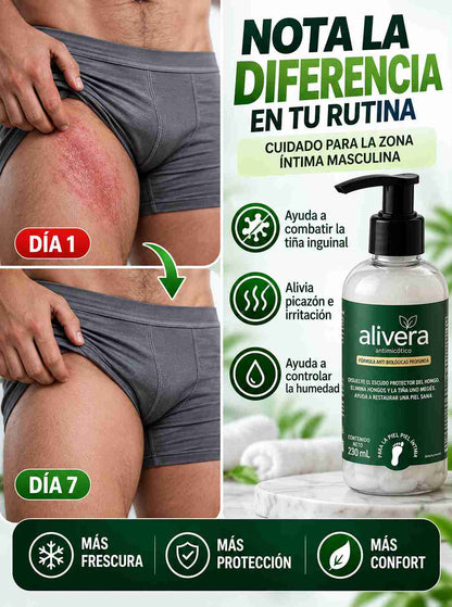 Jabón Antifúngico Alivera® Anti Tiña Inguinal - Formula natural para hongos en la piel.